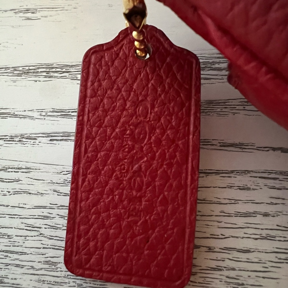 Vintage Coach Red Pebbled Leather Crossbody with Black Leather Tab Clutch - Picture 10 of 13
